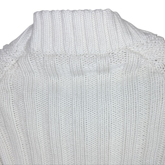 ChicWish Womens Sweater Sz S White Cable Knit Balloon Sleeve Cropped Cozy Casual - Picture 7 of 13